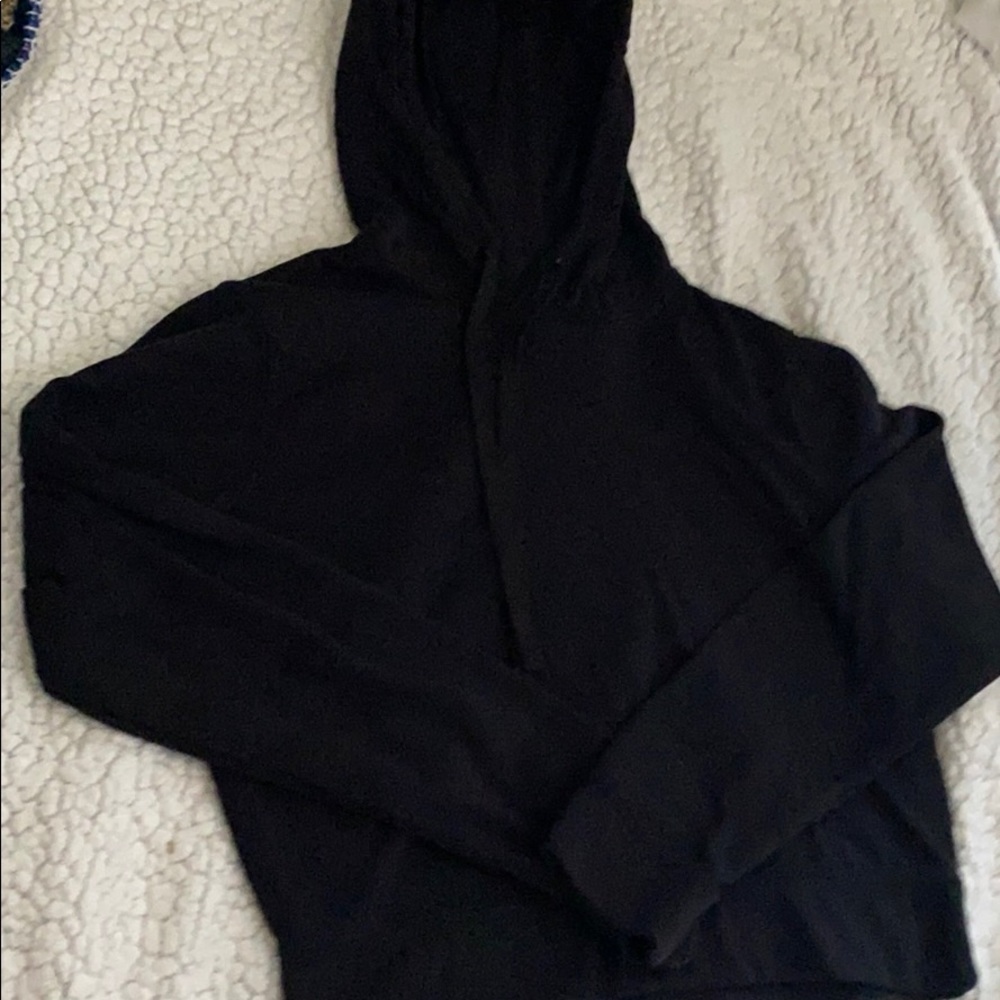 Cotton on black hoodie crop top